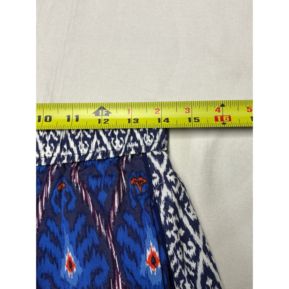 Anthropologie‎ Blue Ikat Print Wide Leg Pants Viscose Boho Trousers S W28 L28 - Picture 9 of 13